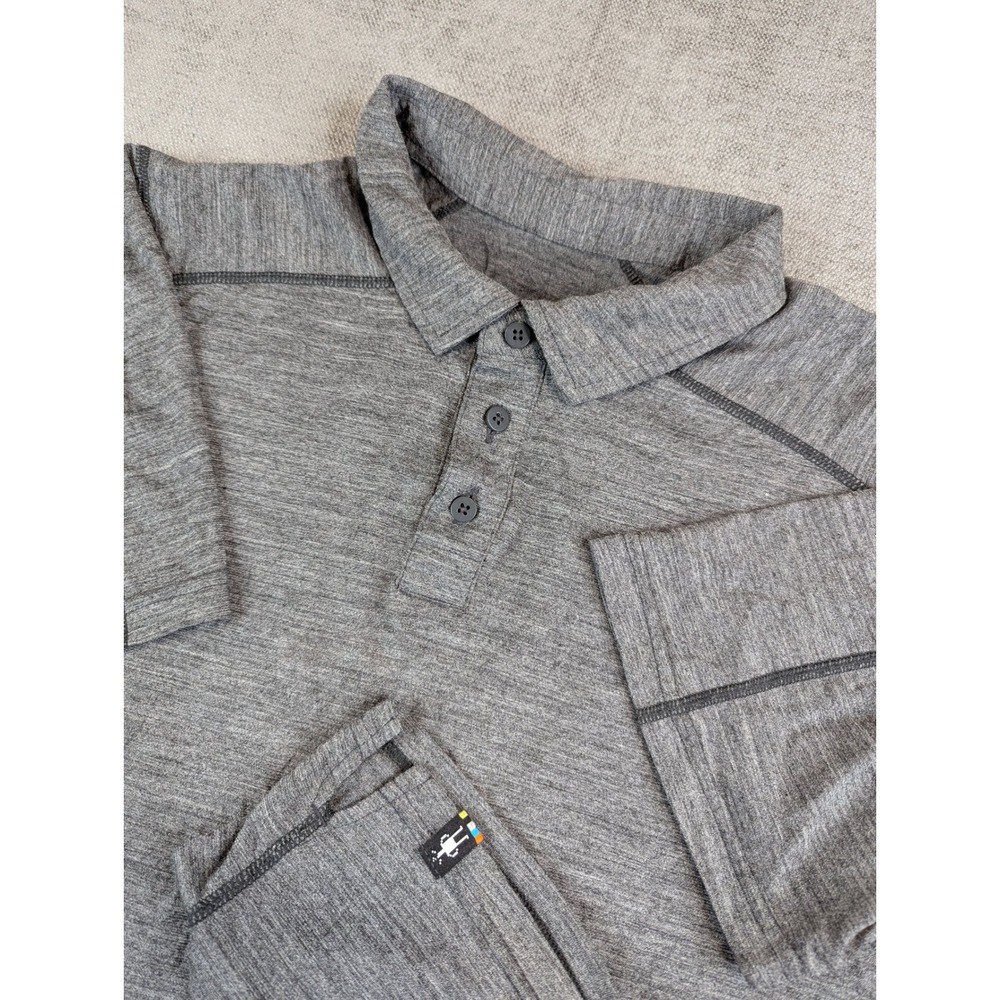 Smartwool Polo Shirt Mens S Gray Merino Sport 150 Short Sleeve Hiking Gorpcore